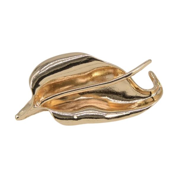 METAL FOLDED LEAF BROOCH