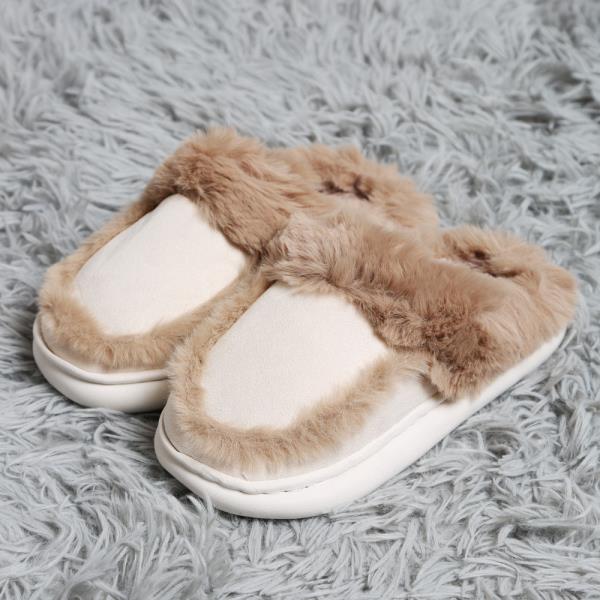 FAUX SUEDE FUZZY SLIPPER