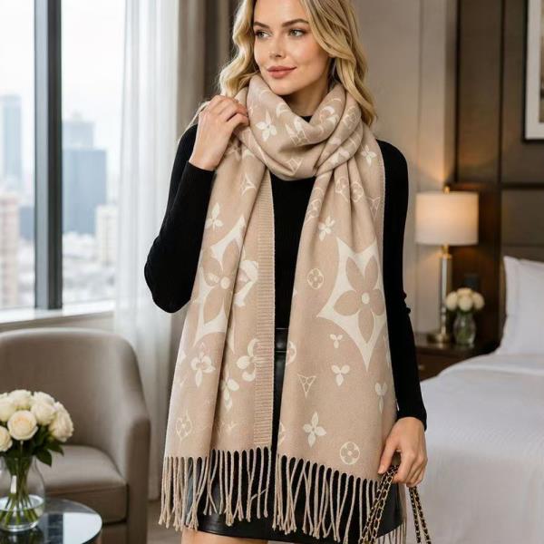 FLORAL FRINGE OBLONG SCARF