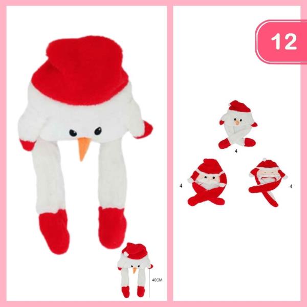 CHRISTMAS SANTA SNOWMAN HATS (12 UNITS)