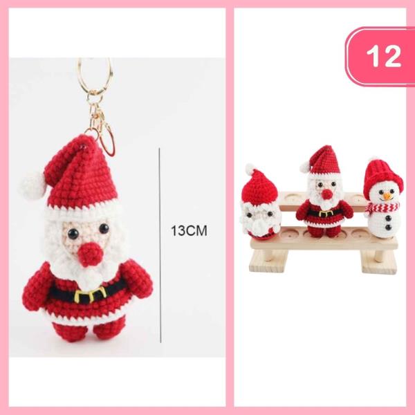 CROCHET CHRISTMAS KEYCHAIN (12 UNITS)