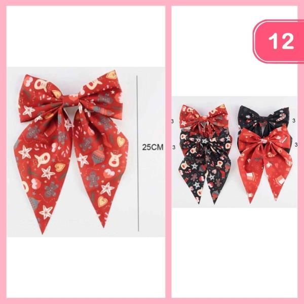 CHRISTMAS HAIR BOW (12 UNITS)