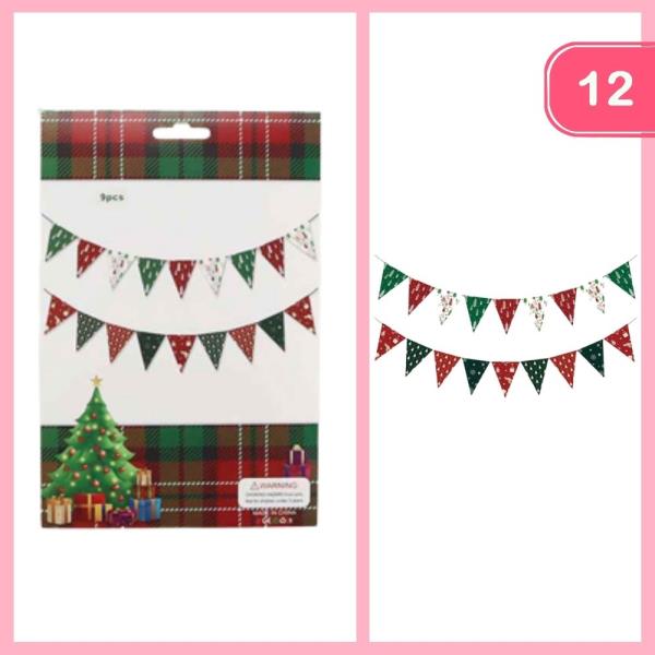 CHRISTMAS TRIANGLE FLAG BANNER (12 UNITS)