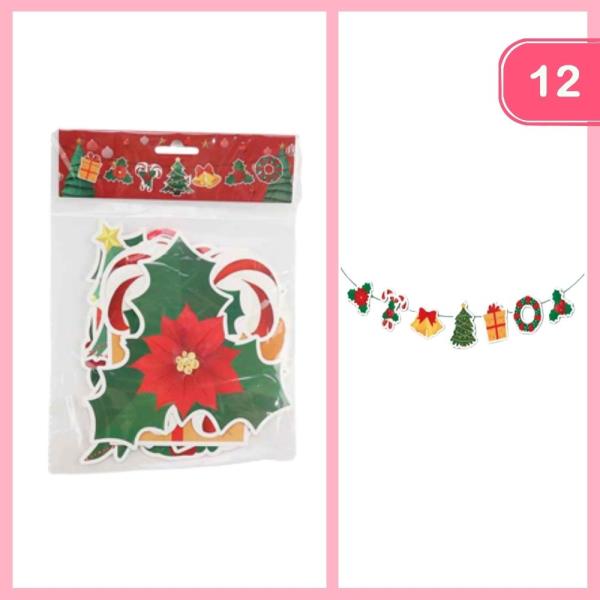 CHRISTMAS BANNER DECORATION (12 UNITS)