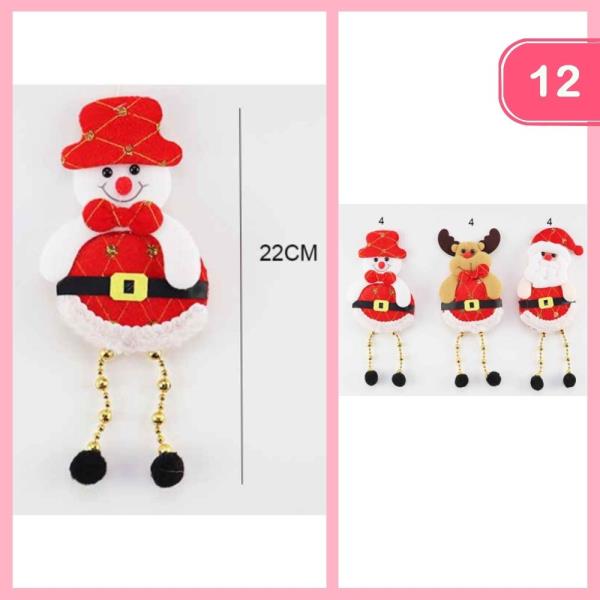 FABRIC CHRISTMAS HANGING ORNAMENTS (12 UNITS)