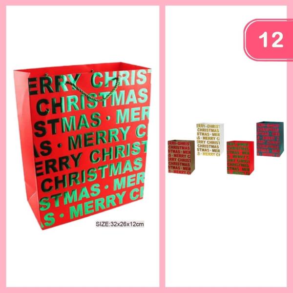 MERRY CHRISTMAS GIFT BAG (12 UNITS)
