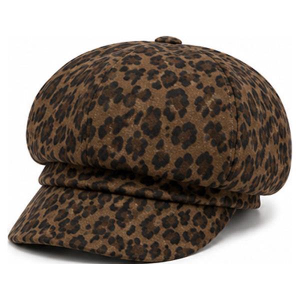 LEOPARD PRINT NEWSBOY CAP