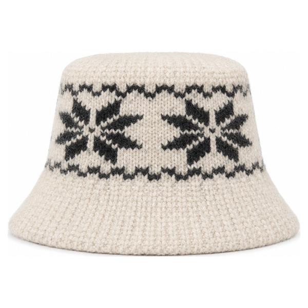 FAIR ISLE SNOWFLAKE KNIT BUCKET HAT