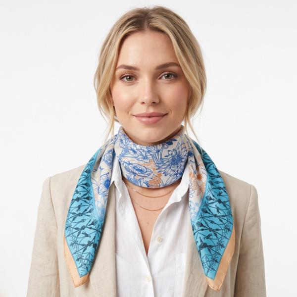 BOTANICAL DRAWING FLOWERS PRINT BANDANA