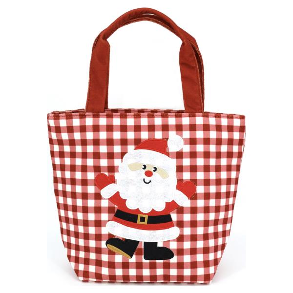 SANTA GINGHAM TOTE