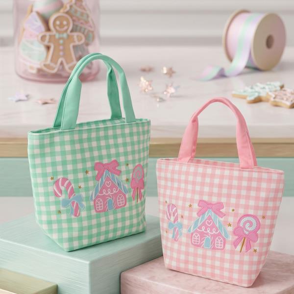 SWEET CANDY HOUSE GINGHAM TOTE
