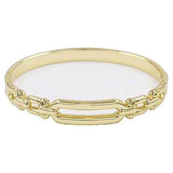 METAL CHAIN LINK HINGED BANGLE BRACELET
