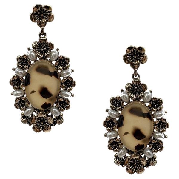 ANTIQUE FLORAL DANGLE EARRING