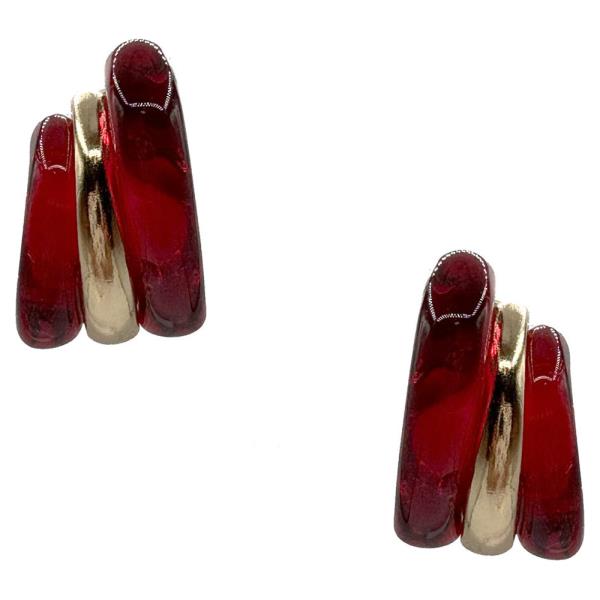 RESIN AND METAL WAVE EARRING