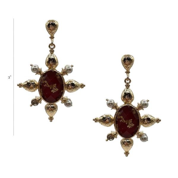 CABOCHON STATEMENT BURST EARRING