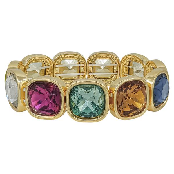 SQUARE CRYSTAL AC STRETCH BRACELET