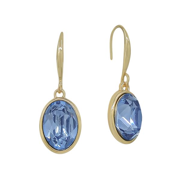 OVAL SHAPED CRYSTAL DANGLE EARRING