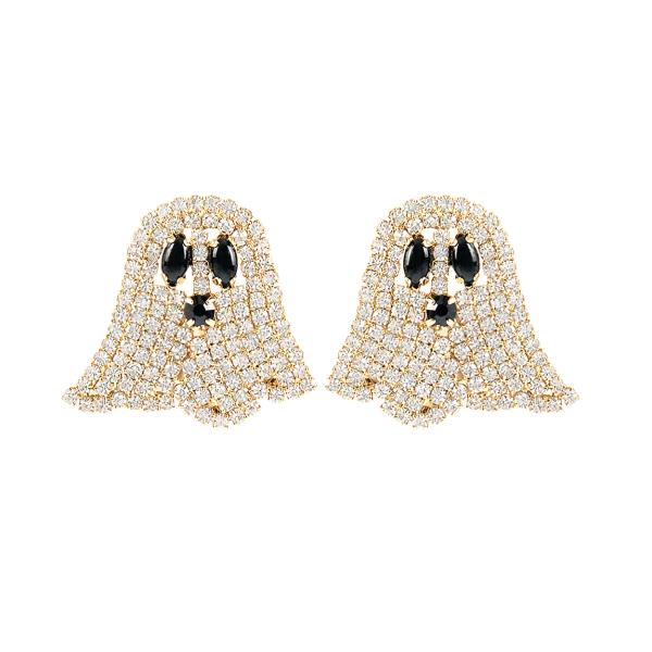 HALLOWEEN RHINESTONE GHOST EARRING
