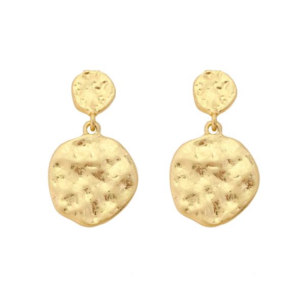 HAMMERED DOUBLE DISC EARRING