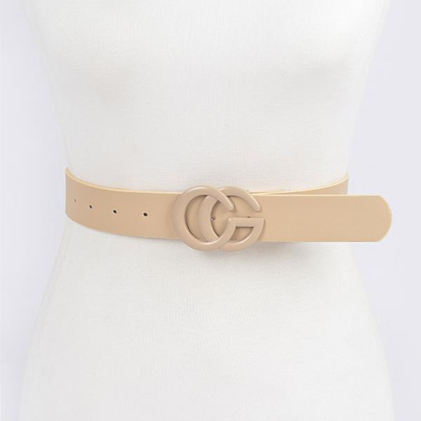 VEGAN LEATHER COLORED BUCKLE BELT