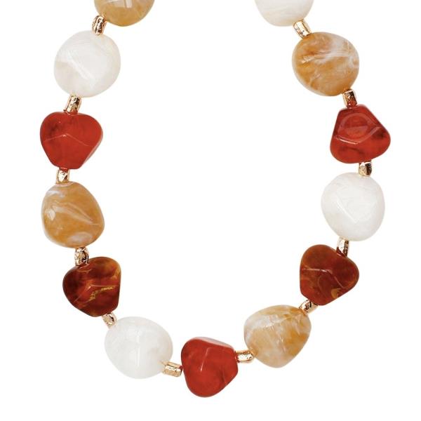 ORGANIC DISC MARBLE BEAD NECKLACE