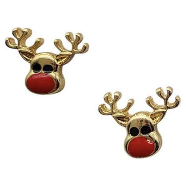 ENAMEL RUDOLPH REINDEER STUD ERARRING