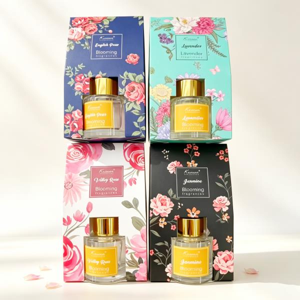 FLORAL BOX GLASS BOTTLE REED DIFFUSER