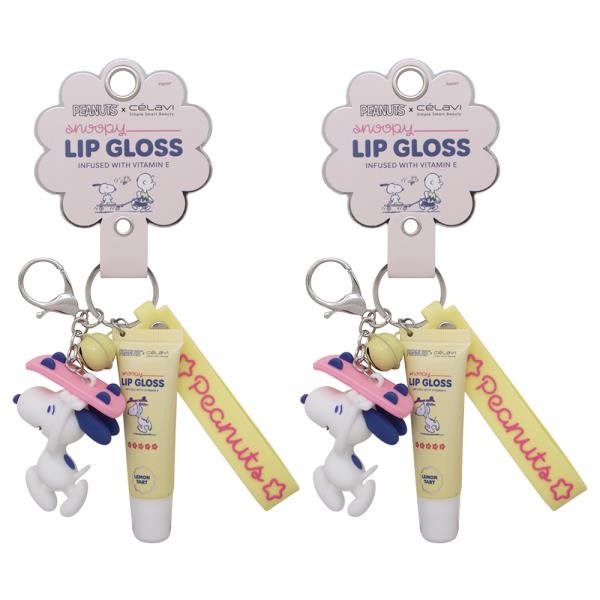CELAVI X PEANUTS SNOOPY LIP GLOSS LEMON TART W KEYCHAIN (2 UNITS)