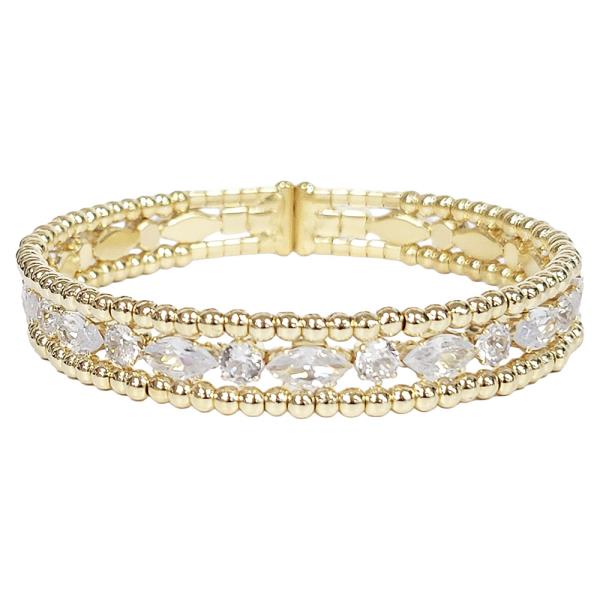 CZ BEADED MARQUISE BRACELET