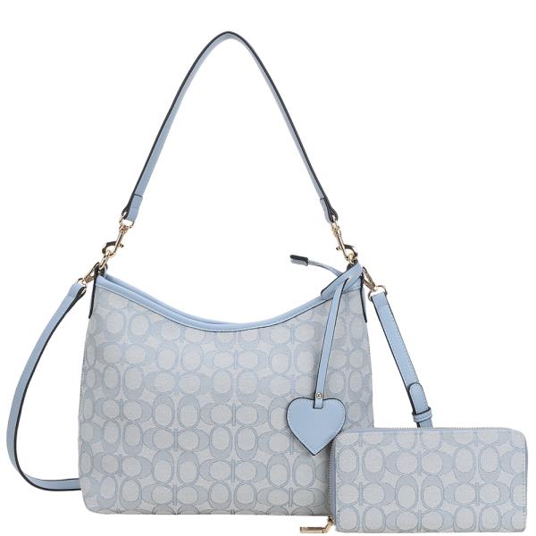 2IN1 OVAL MONOGRAM SHOULDER BAG W WALLET SET