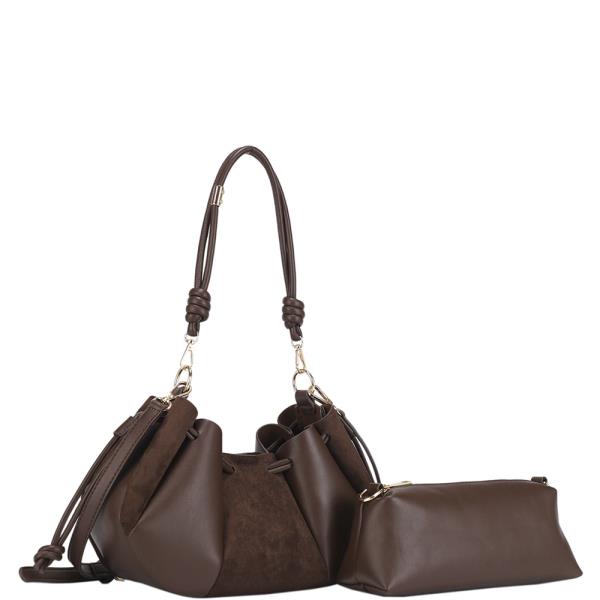 2IN1 CHIC SLOUCHY SHOULDER BAG W POUCH SET