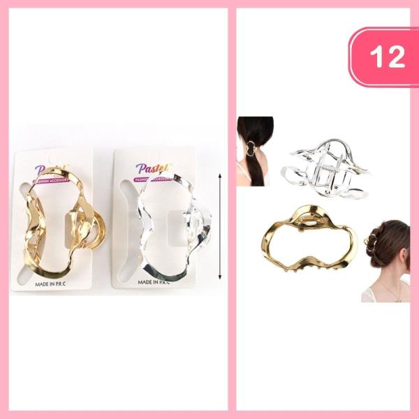 WAVY OPEN HAIR CLAW CLIP (12 UNITS)