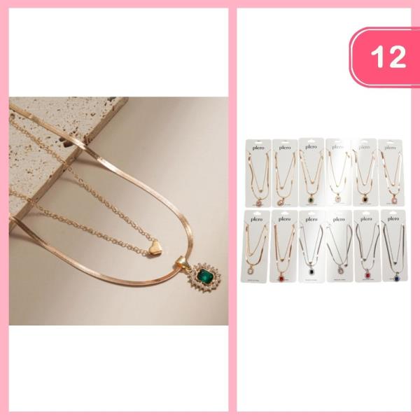 LAYERED PENDANT NECKLACE (12 UNITS)
