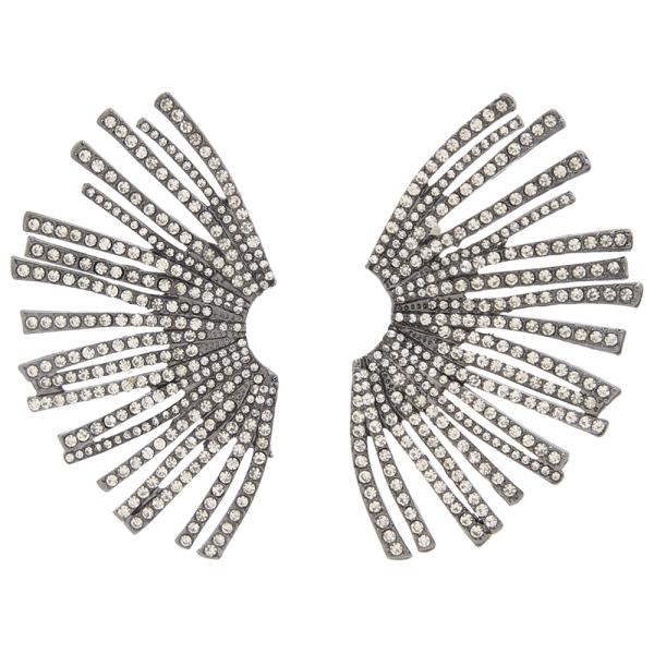SDJ RHINESTONE FAN SHAPED EARRING