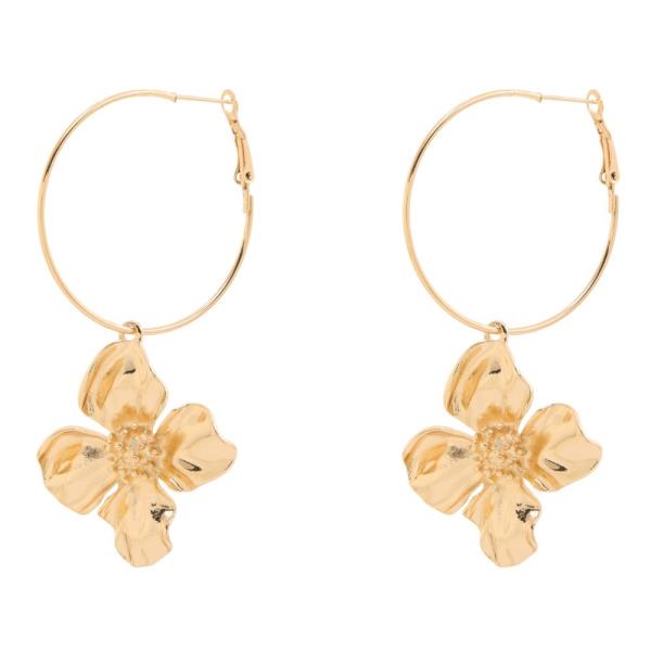SDJ FLORAL CHARM HOOP EARRING