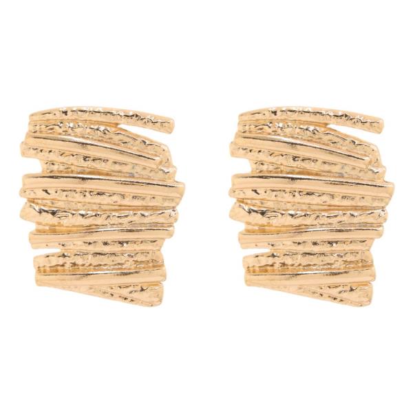 SDJ LAYERED RIDGED STATEMENT POST EARRING