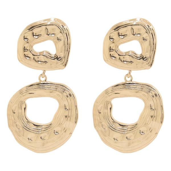 SDJ DOUBLE HAMMERED RIPPLED DESIGN DROP EARRING