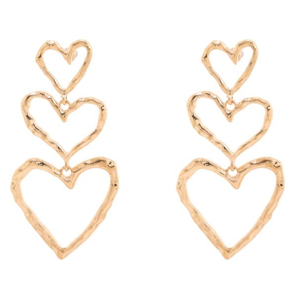 SDJ TRIPLE OPEN HEART DROP POST EARRING