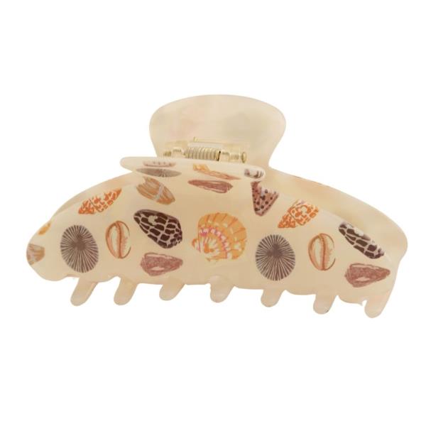 SEASHELL PRINT CLAW HAIR CLIP