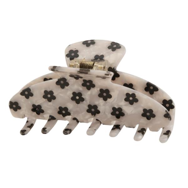 DAISY PRINT CLAW HAIR CLIP