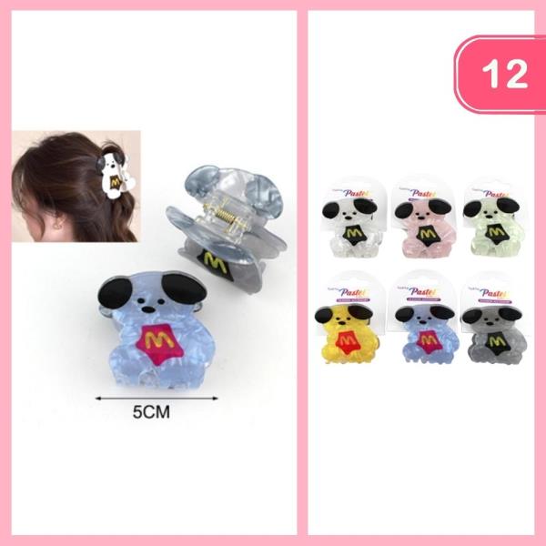 CUTE BEAR HAIR CLAW CLIPS (12 UNITS)