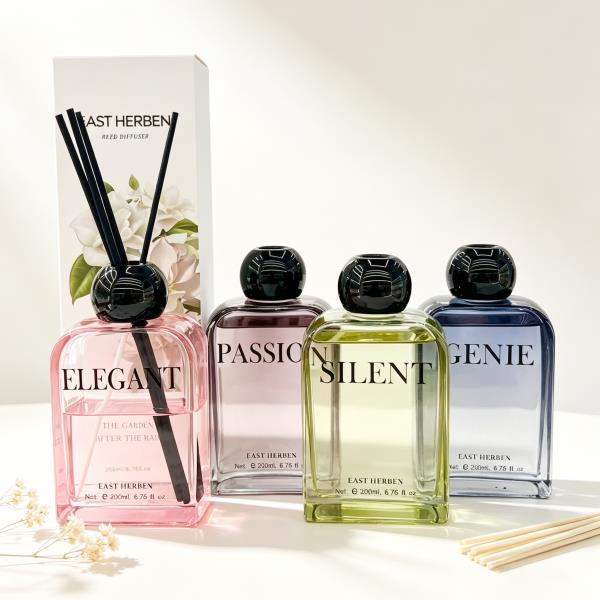 ROUND CAP RECTANGLE GLASS BOTTLE REED DIFFUSER