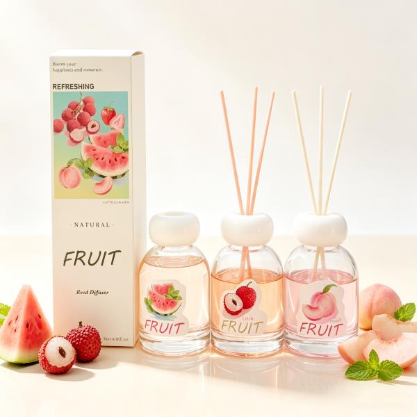 FRUIT SCENT GLASS BOTTLE REED DIFFUSER