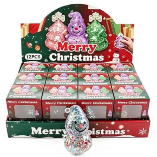 CHRISTMAS SNOWMAN SQUISHY SQUEEZE TOY (12 UNITS)