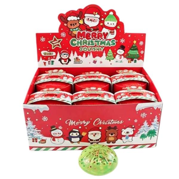 CHRISTMAS SQUISHY SQUEEZE TOY (12 UNITS)