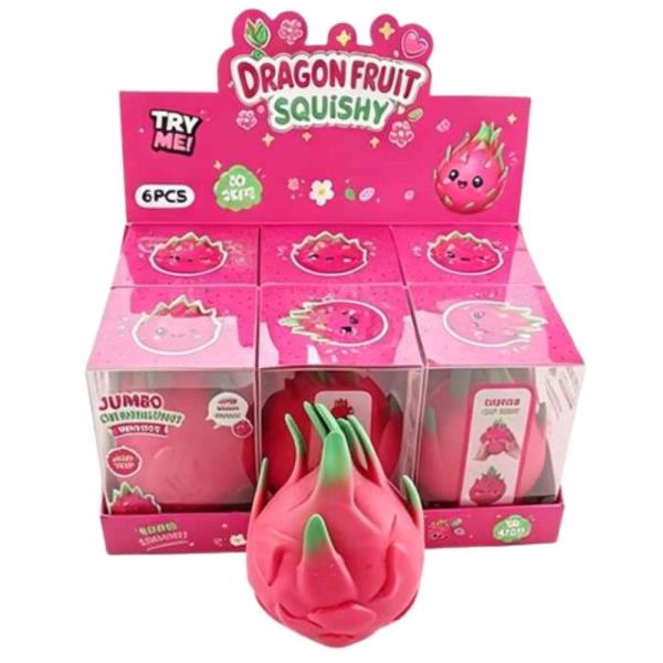DRAGON FRUIT SQUISHY SQUEEZE TOY (6 UNITS)