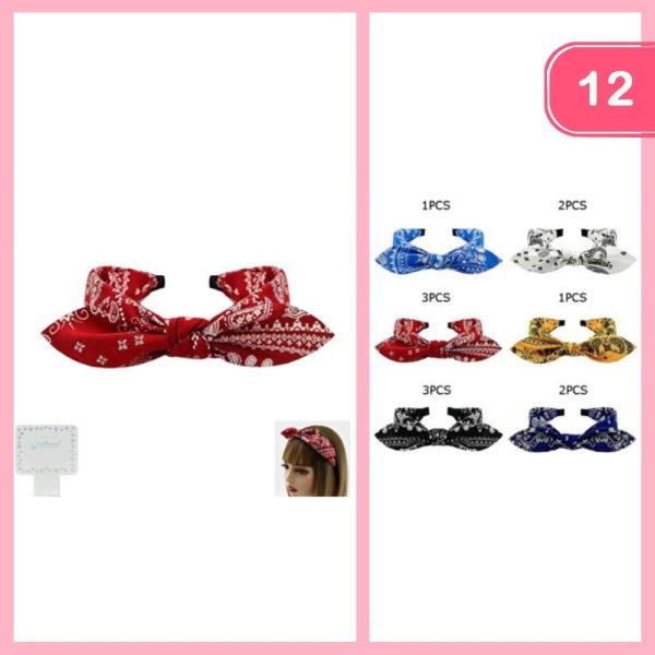 BANDANA KNOTTED HEADBAND (12 UNITS)