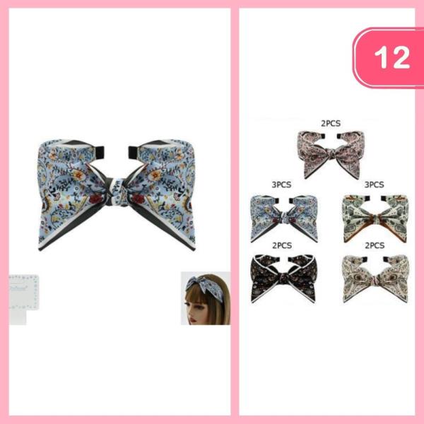 FLOWER PATTERN KNOTTED HEADBAND (12 UNITS)