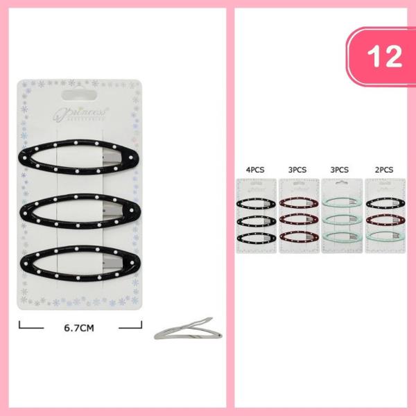 POLKA DOT SNAP HAIR CLIP (12 UNITS)