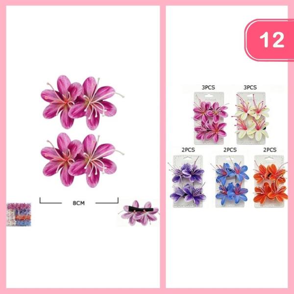 FLOWER HAIR PINS (12 UNITS)